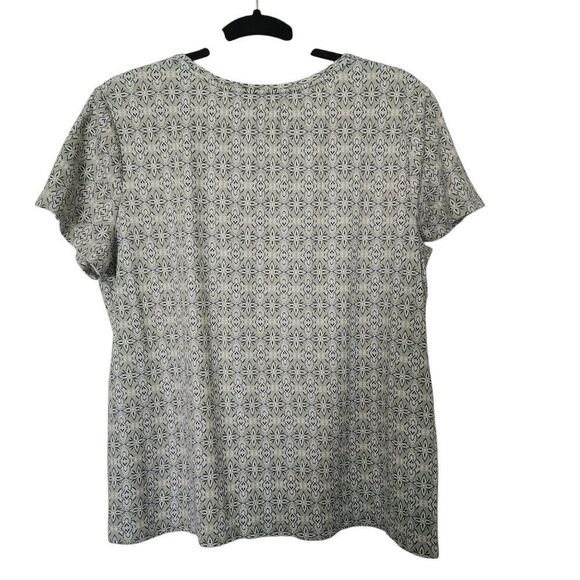 Croft And Barrow Womens Patterned Short Sleeve Tee Size XL - Picture 2 of 4
